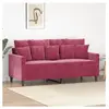 vidaXL Canapé à 2 places Rouge bordeaux 140 cm Velours
