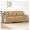 vidaXL Canapé à 2 places Marron 140 cm Velours