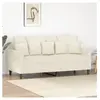 vidaXL Canapé à 2 places Crème 140 cm Velours