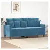 vidaXL Canapé à 2 places Bleu 140 cm Velours