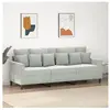 vidaXL Canapé à 3 places Gris clair 180 cm Velours