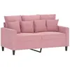 vidaXL Canapé à 2 places Rose 120 cm Velours