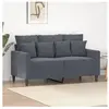 vidaXL Canapé à 2 places Gris foncé 120 cm Velours