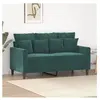 vidaXL Canapé à 2 places Vert foncé 120 cm Velours