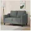 vidaXL Canapé à 2 places Gris foncé 120 cm Tissu