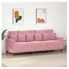 vidaXL Canapé à 3 places Rose 180 cm Velours