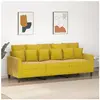 vidaXL Canapé à 3 places Jaune 180 cm Velours