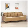vidaXL Canapé à 3 places Marron 180 cm Velours