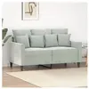 vidaXL Canapé à 2 places Gris clair 120 cm Velours