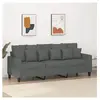 vidaXL Canapé à 3 places Gris foncé 180 cm Tissu