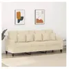 vidaXL Canapé à 3 places Crème 180 cm Tissu 359277