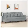 vidaXL Canapé à 3 places Gris clair 180 cm Tissu