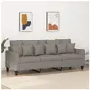 vidaXL Canapé à 3 places Taupe 180 cm Tissu