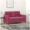 vidaXL Canapé à 2 places Rouge bordeaux 120 cm Velours