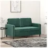 vidaXL Canapé à 2 places Vert foncé 120 cm Velours