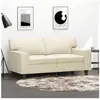 vidaXL Canapé à 2 places Crème 120 cm Similicuir
