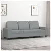 vidaXL Canapé à 3 places Gris clair 180 cm Tissu