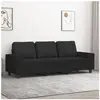 vidaXL Canapé à 3 places Noir 180 cm Tissu