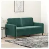vidaXL Canapé à 2 places Vert foncé 140 cm Velours