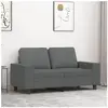 vidaXL Canapé à 2 places Gris foncé 120 cm Tissu