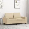 vidaXL Canapé à 2 places Crème 120 cm Tissu