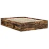 vidaXL Cadre de lit chêne fumé 120x190 cm petit double