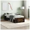 vidaXL Cadre de lit chêne fumé 75x190 cm petit simple