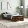 vidaXL Cadre de lit sans matelas chêne fumé 90x190cm bois d'ingénierie