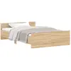 vidaXL Cadre de lit tête de lit et pied de lit chêne sonoma 135x190 cm