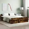 vidaXL Cadre de lit tête de lit et pied de lit chêne fumé 140x200 cm
