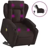 vidaXL Fauteuil inclinable de massage Marron foncé Tissu