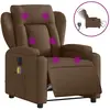 vidaXL Fauteuil inclinable de massage électrique marron tissu