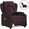 vidaXL Fauteuil de massage inclinable électrique Marron foncé Tissu