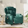 vidaXL Fauteuil de massage inclinable électrique Vert foncé Tissu
