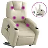 vidaXL Fauteuil inclinable de massage Crème Similicuir