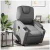 vidaXL Fauteuil inclinable de massage électrique gris similicuir