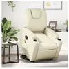 vidaXL Fauteuil inclinable de massage électrique crème similicuir