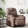 vidaXL Fauteuil de massage inclinable électrique marron similicuir