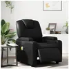 vidaXL Fauteuil de massage inclinable électrique noir similicuir