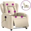 vidaXL Fauteuil inclinable électrique Crème Tissu