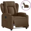 vidaXL Fauteuil inclinable électrique Marron Tissu