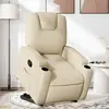 vidaXL Fauteuil inclinable Crème Tissu