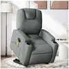 vidaXL Fauteuil de massage inclinable Gris foncé Tissu