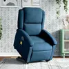 vidaXL Fauteuil inclinable de massage électrique bleu velours
