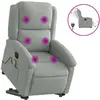 vidaXL Fauteuil inclinable de massage électrique gris clair velours