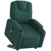 vidaXL Fauteuil inclinable de massage Vert foncé Tissu