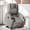 vidaXL Fauteuil inclinable de massage Taupe Tissu