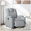 vidaXL Fauteuil de massage inclinable électrique gris clair tissu