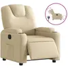 vidaXL Fauteuil inclinable électrique Crème Tissu