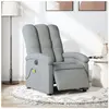 vidaXL Fauteuil de massage inclinable électrique gris clair tissu